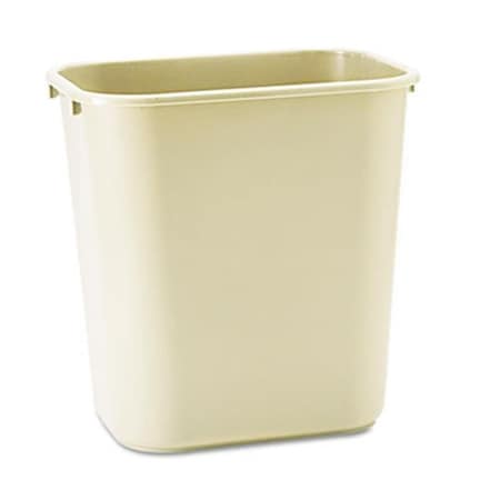 PINPOINT Soft Molded Plastic Wastebasket Rectangular 7 gal Beige